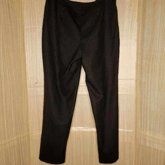 Talbots Petite Womens Heritage Grey Pinstripe Wool Blend Pants 6P - Picture 4 of 7